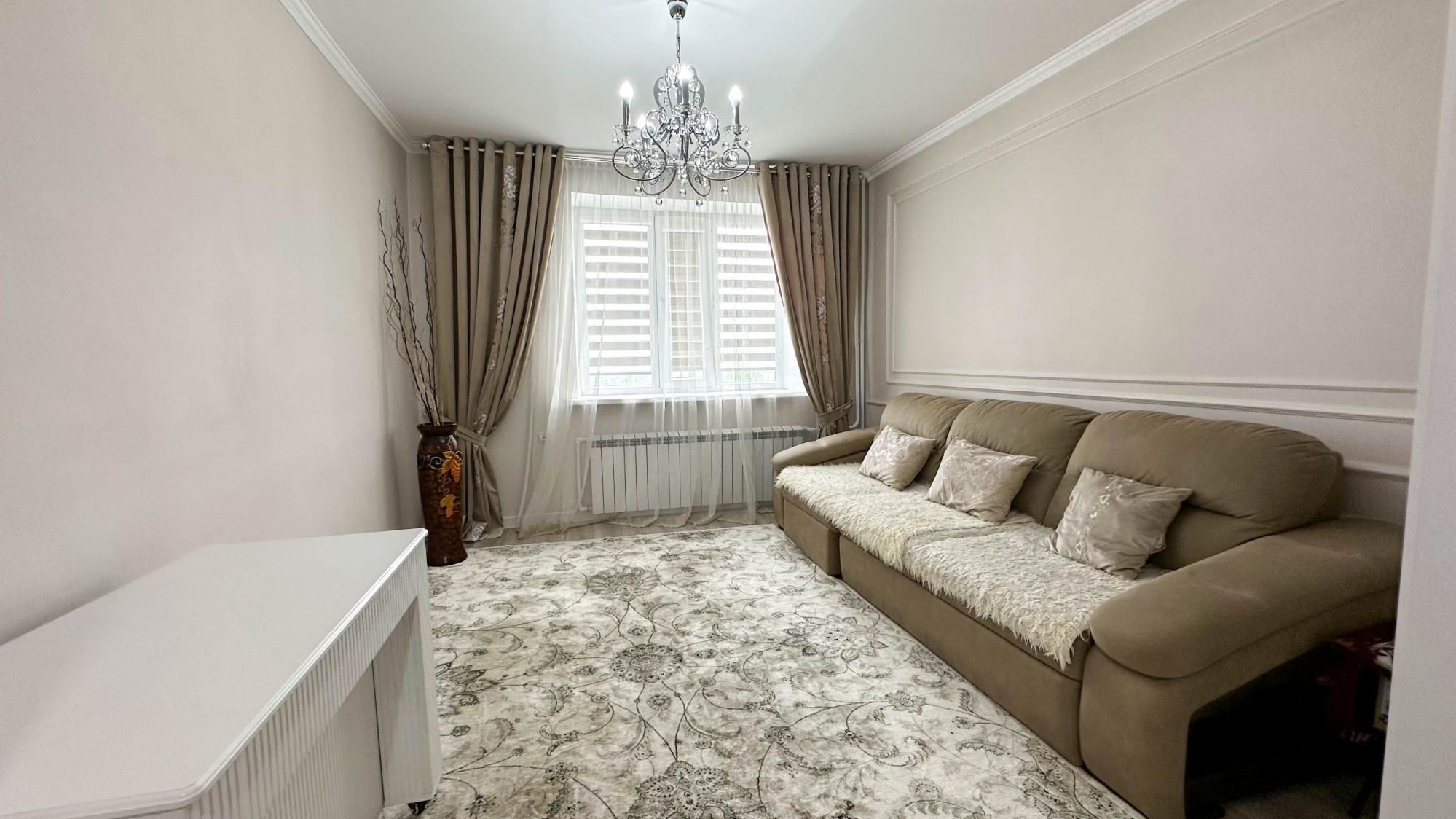 2-комнантная квартира, 56.0 м²,мкр Мушелтой за 23 000 000